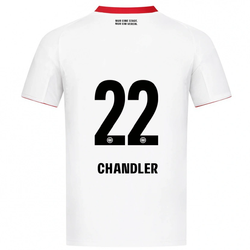 Danxen Mænd Timothy Chandler #22 Hvid Rød Udebane Spillertrøjer 2025/26 Trøje T-Shirt