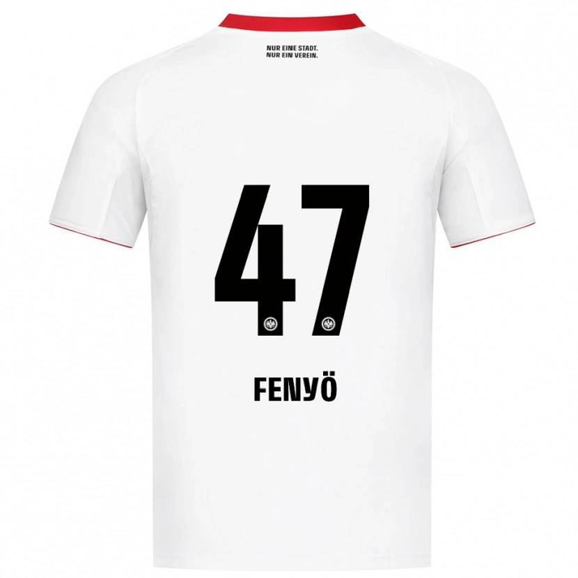Danxen Mænd Noah Fenyö #47 Hvid Rød Udebane Spillertrøjer 2025/26 Trøje T-Shirt
