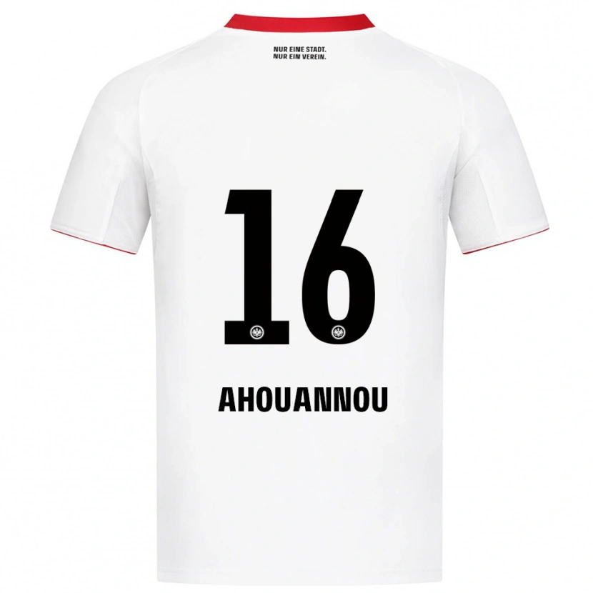 Danxen Mænd Yannis Ahouannou #16 Hvid Rød Udebane Spillertrøjer 2025/26 Trøje T-Shirt