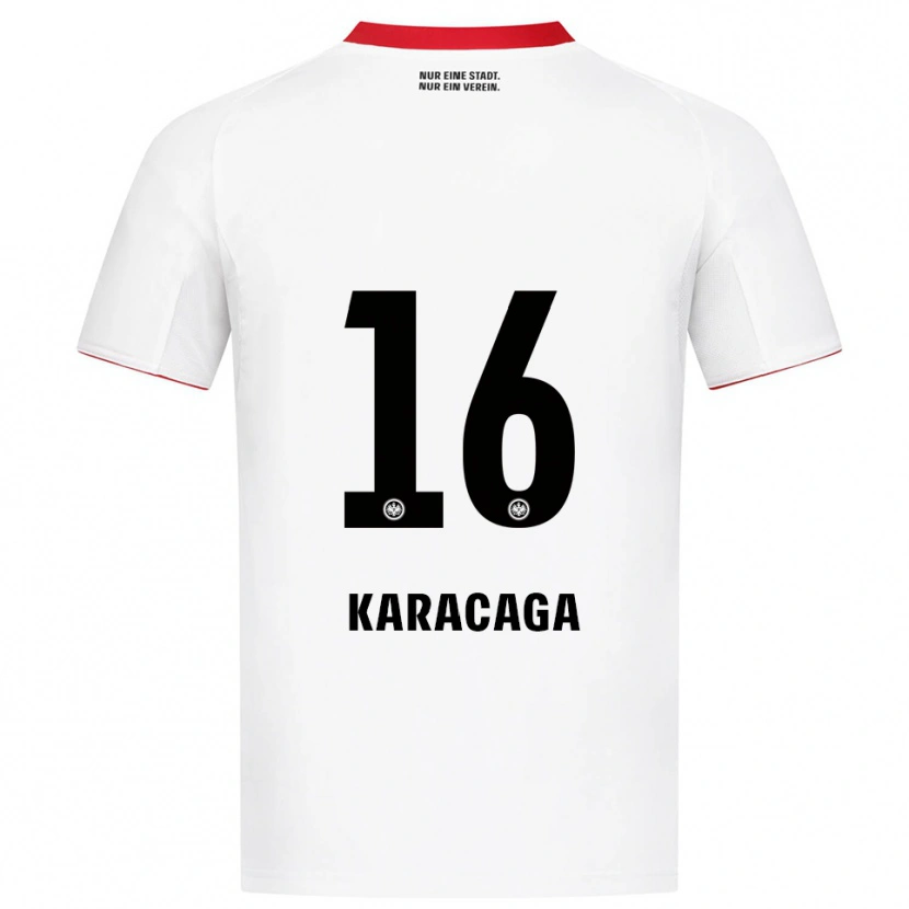 Danxen Mænd Tom Karacaga #16 Hvid Rød Udebane Spillertrøjer 2025/26 Trøje T-Shirt