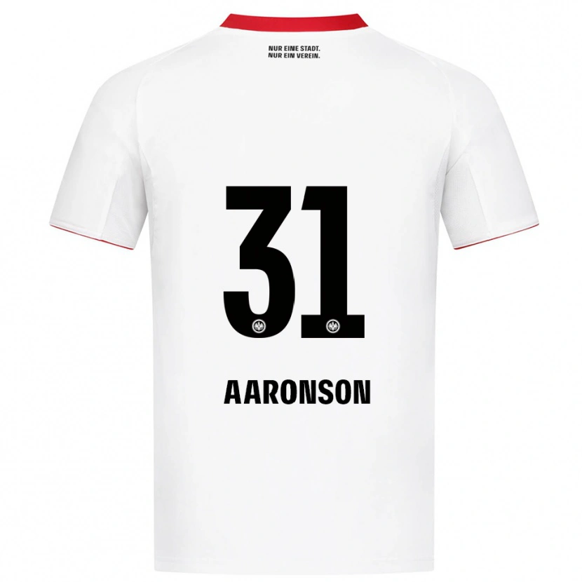 Danxen Mænd Paxten Aaronson #31 Hvid Rød Udebane Spillertrøjer 2025/26 Trøje T-Shirt