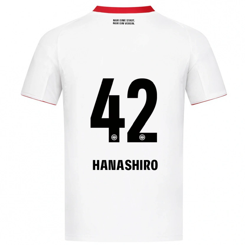 Danxen Mænd Rinto Hanashiro #42 Hvid Rød Udebane Spillertrøjer 2025/26 Trøje T-Shirt