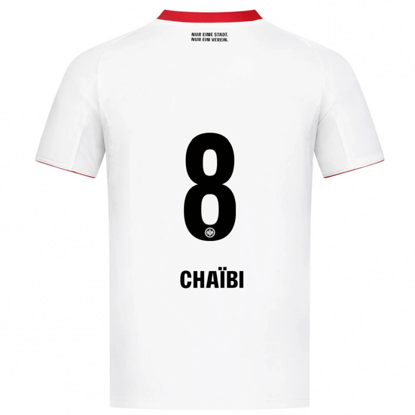 Danxen Mænd Farès Chaïbi #8 Hvid Rød Udebane Spillertrøjer 2025/26 Trøje T-Shirt