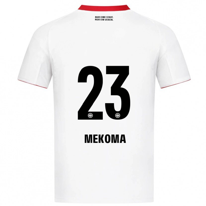 Danxen Mænd Jamal Mekoma #23 Hvid Rød Udebane Spillertrøjer 2025/26 Trøje T-Shirt