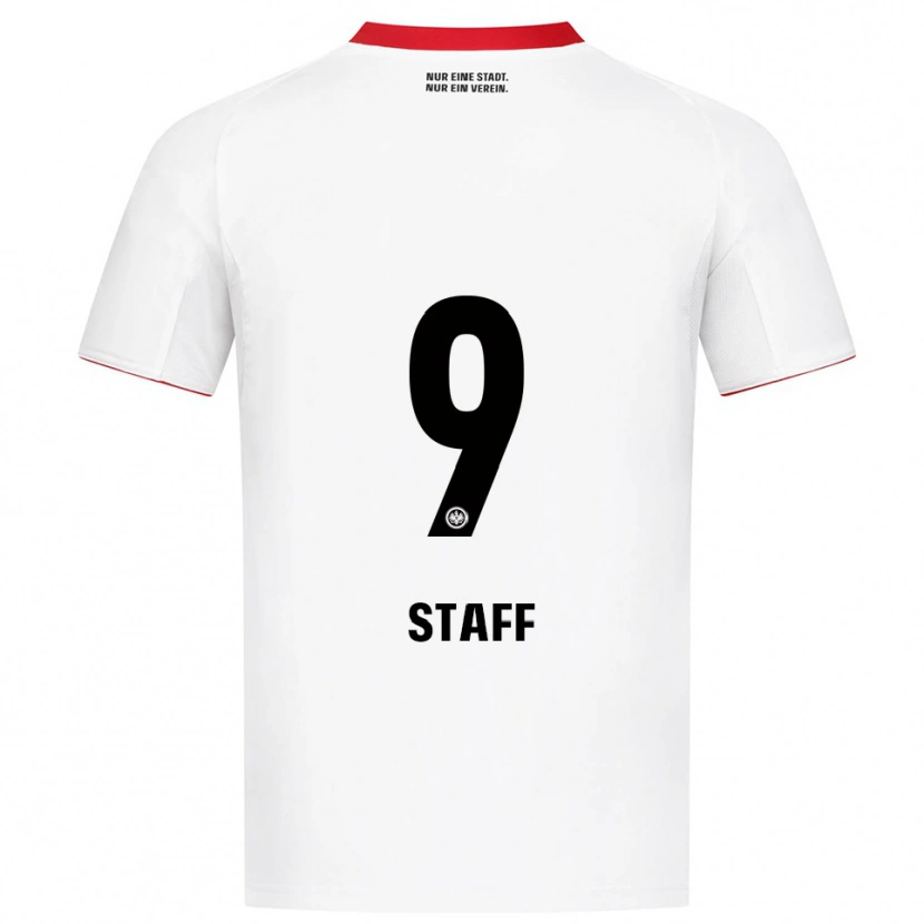 Danxen Mænd Alexander Staff #9 Hvid Rød Udebane Spillertrøjer 2025/26 Trøje T-Shirt