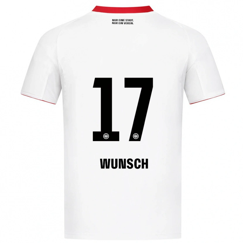 Danxen Mænd Paul Wünsch #17 Hvid Rød Udebane Spillertrøjer 2025/26 Trøje T-Shirt