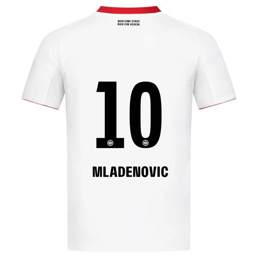 Danxen Mænd Marko Mladenovic #10 Hvid Rød Udebane Spillertrøjer 2025/26 Trøje T-Shirt