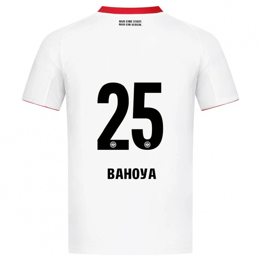 Danxen Mænd Paul Bahoya #25 Hvid Rød Udebane Spillertrøjer 2025/26 Trøje T-Shirt