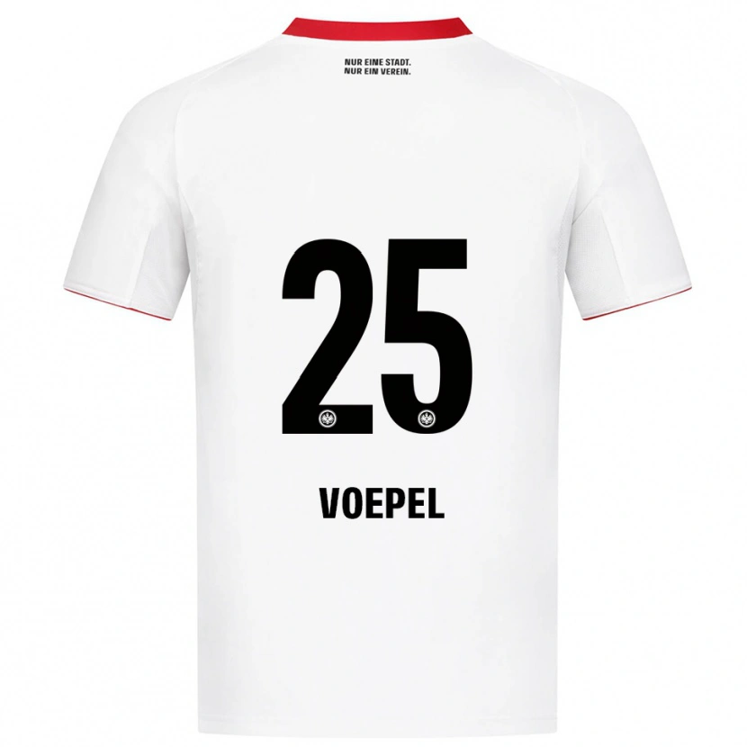 Danxen Mænd Lukas Voepel #25 Hvid Rød Udebane Spillertrøjer 2025/26 Trøje T-Shirt
