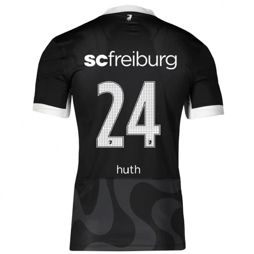 Danxen Mænd Jannik Huth #24 Sort Hvid Udebane Spillertrøjer 2025/26 Trøje T-Shirt