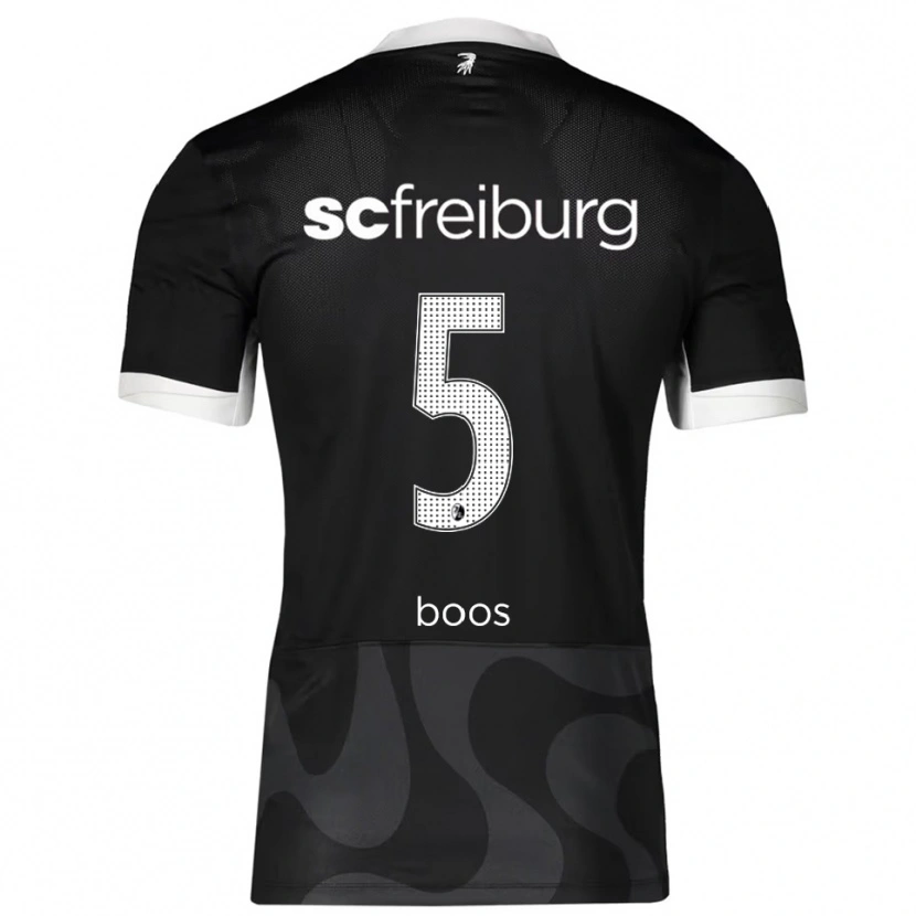 Danxen Mænd Yanik Boos #5 Sort Hvid Udebane Spillertrøjer 2025/26 Trøje T-Shirt