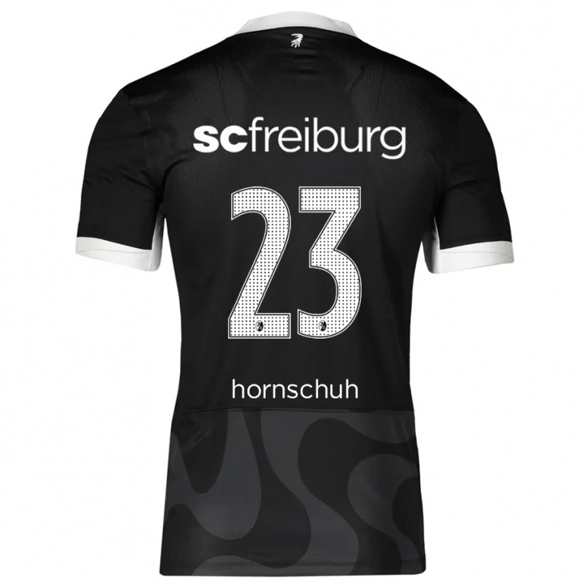 Danxen Mænd Marc Hornschuh #23 Sort Hvid Udebane Spillertrøjer 2025/26 Trøje T-Shirt