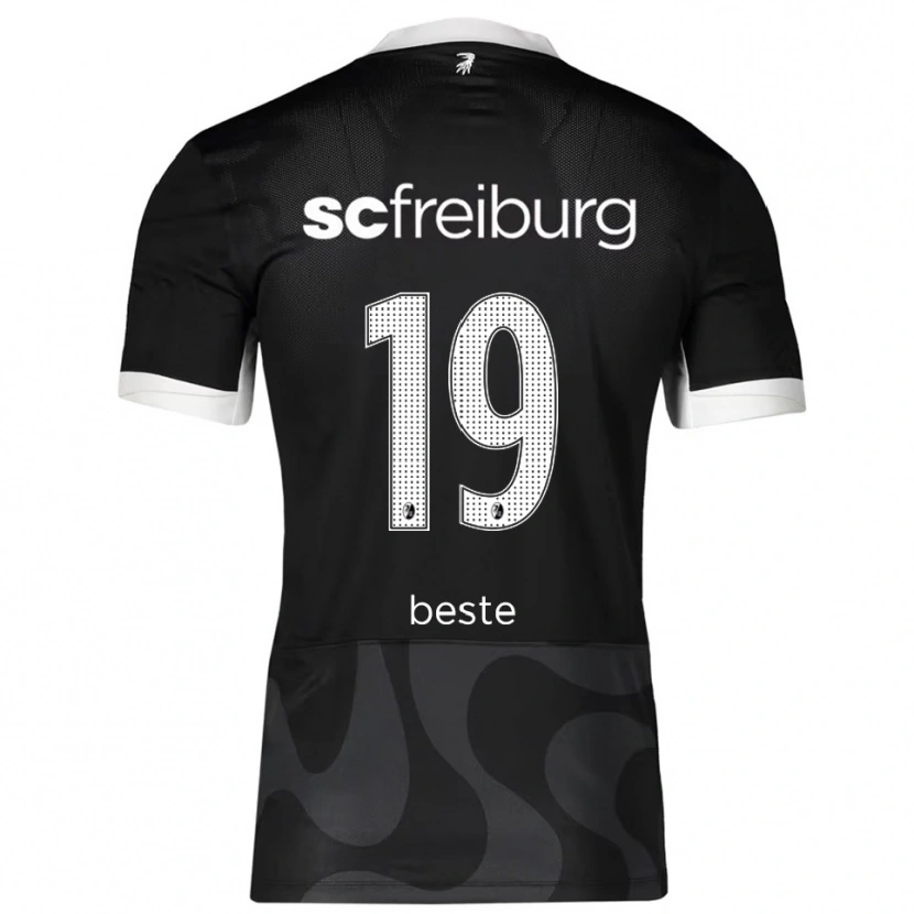Danxen Mænd Niklas Beste #19 Sort Hvid Udebane Spillertrøjer 2025/26 Trøje T-Shirt