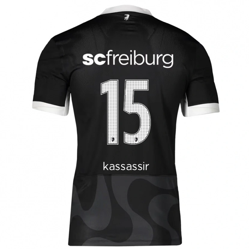 Danxen Mænd Malik Kassassir #15 Sort Hvid Udebane Spillertrøjer 2025/26 Trøje T-Shirt