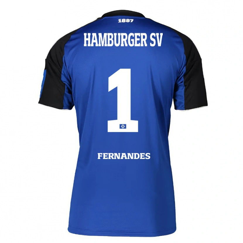 Danxen Mænd Daniel Heuer Fernandes #1 Blå Sort Udebane Spillertrøjer 2025/26 Trøje T-Shirt