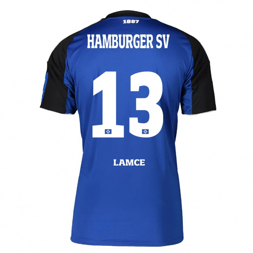 Danxen Mænd Benjamin Lamce #13 Blå Sort Udebane Spillertrøjer 2025/26 Trøje T-Shirt