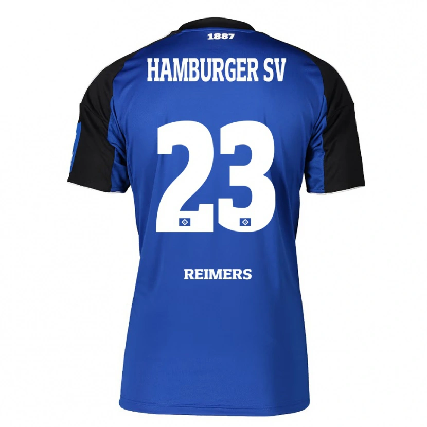 Danxen Mænd Moritz Reimers #23 Blå Sort Udebane Spillertrøjer 2025/26 Trøje T-Shirt