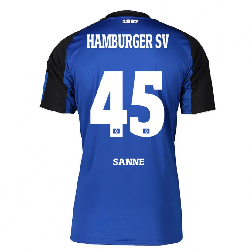 Danxen Mænd Tom Sanne #45 Blå Sort Udebane Spillertrøjer 2025/26 Trøje T-Shirt