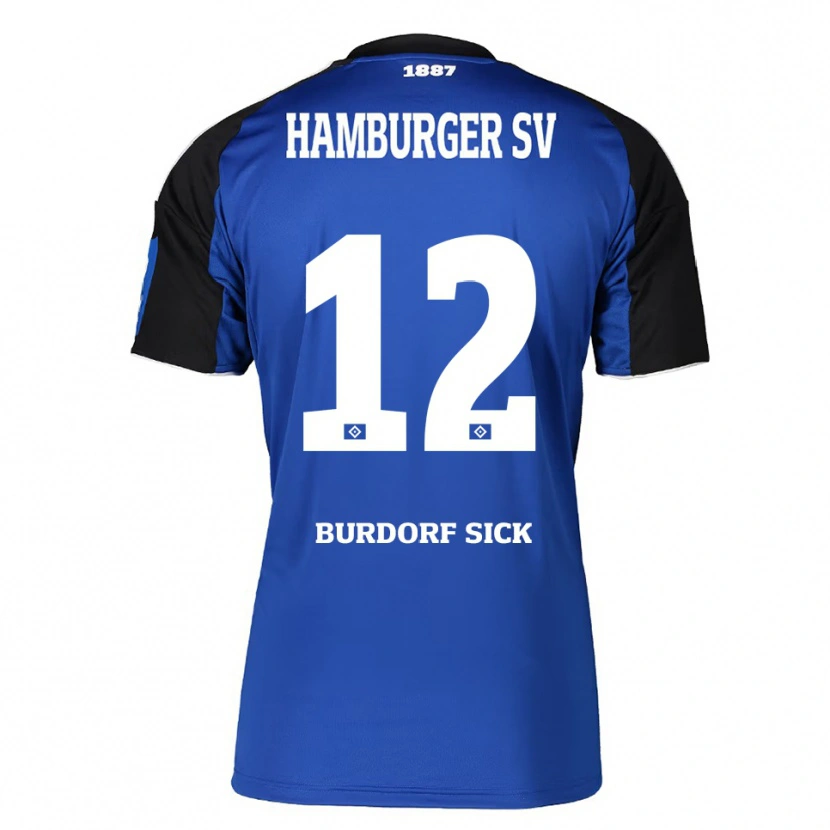 Danxen Mænd Emma Burdorf-Sick #12 Blå Sort Udebane Spillertrøjer 2025/26 Trøje T-Shirt