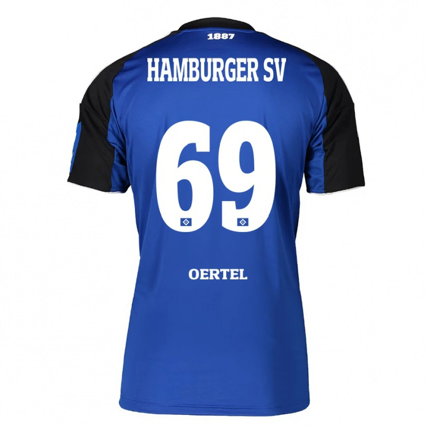 Danxen Mænd Jan Oertel #69 Blå Sort Udebane Spillertrøjer 2025/26 Trøje T-Shirt