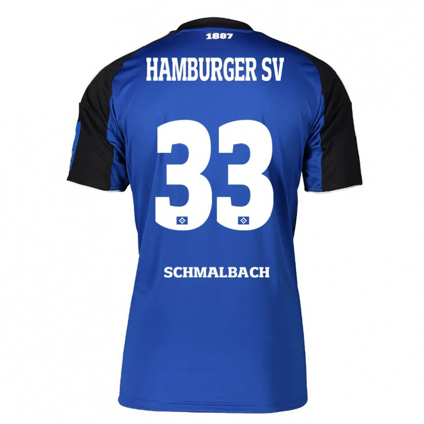 Danxen Mænd Sebastian Schmalbach #33 Blå Sort Udebane Spillertrøjer 2025/26 Trøje T-Shirt