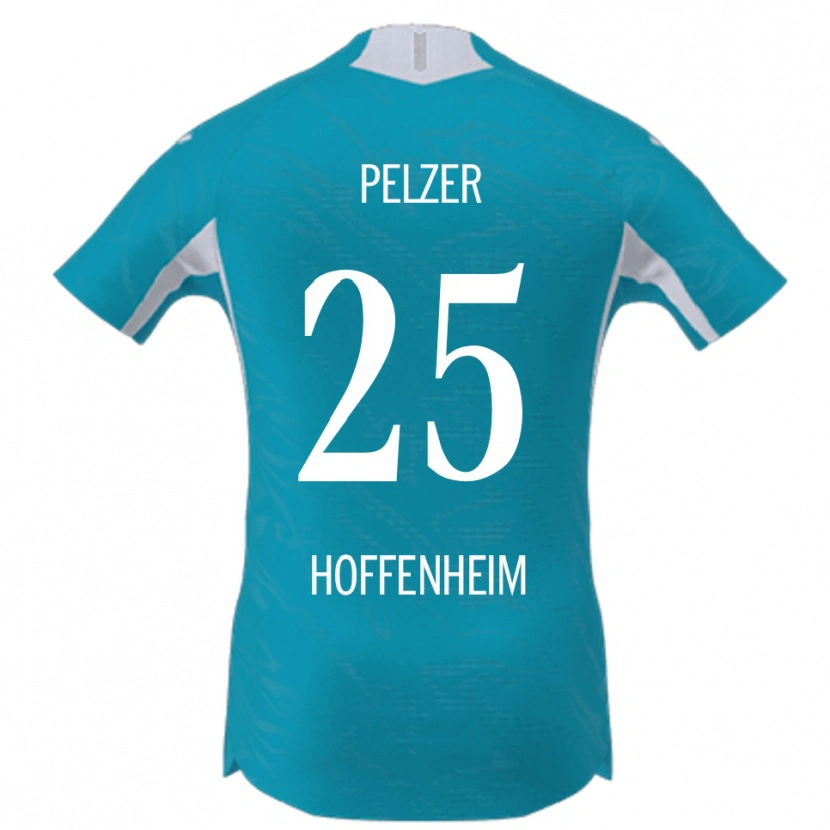 Danxen Mænd Gianluca Pelzer #25 Lyseblå Udebane Spillertrøjer 2025/26 Trøje T-Shirt