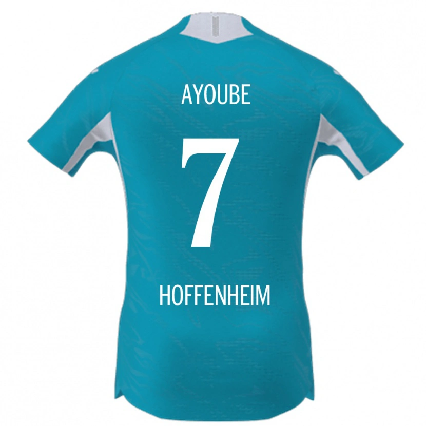 Danxen Mænd Ayoube Amaimouni-Echghouyab #7 Lyseblå Udebane Spillertrøjer 2025/26 Trøje T-Shirt