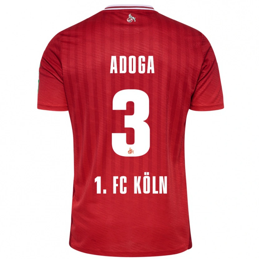 Danxen Mænd Brian Adoga #3 Rød Hvid Udebane Spillertrøjer 2025/26 Trøje T-Shirt