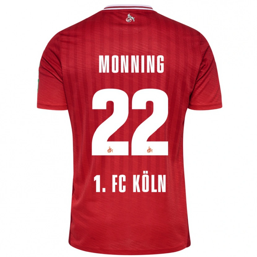 Danxen Mænd Marlon Monning #22 Rød Hvid Udebane Spillertrøjer 2025/26 Trøje T-Shirt