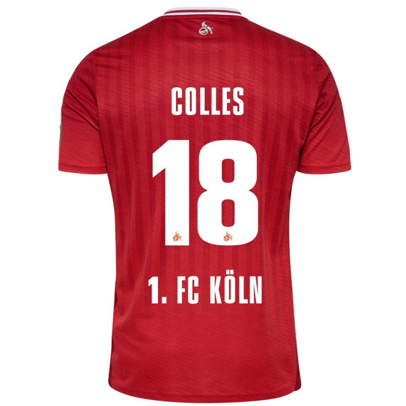 Danxen Mænd Jan Colles #18 Rød Hvid Udebane Spillertrøjer 2025/26 Trøje T-Shirt