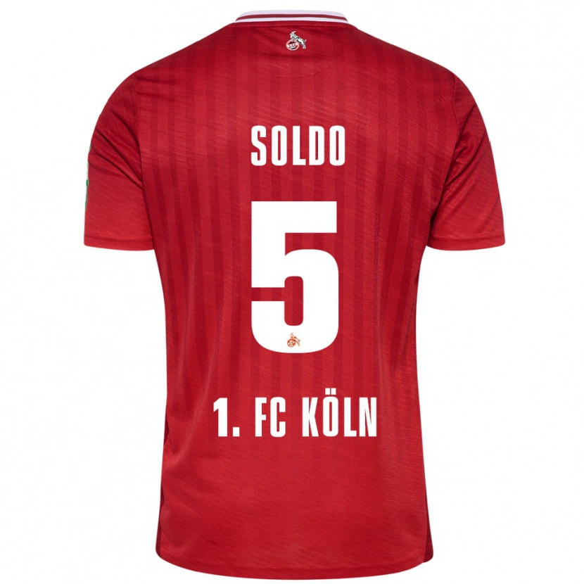 Danxen Mænd Nikola Soldo #5 Rød Hvid Udebane Spillertrøjer 2025/26 Trøje T-Shirt