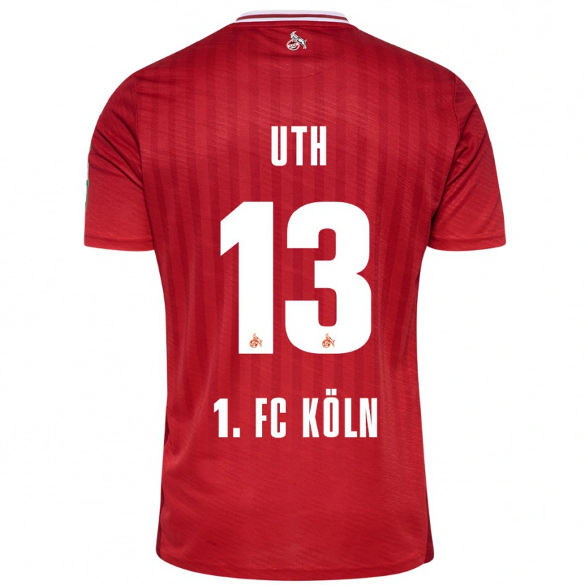 Danxen Mænd Mark Uth #13 Rød Hvid Udebane Spillertrøjer 2025/26 Trøje T-Shirt