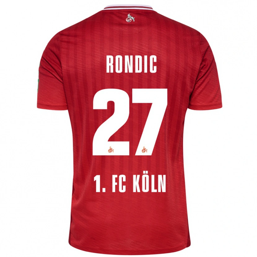 Danxen Mænd Imad Rondic #27 Rød Hvid Udebane Spillertrøjer 2025/26 Trøje T-Shirt