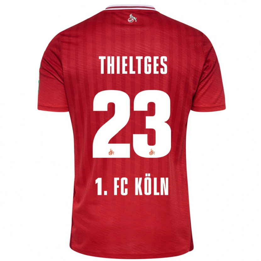 Danxen Mænd Phil Thieltges #23 Rød Hvid Udebane Spillertrøjer 2025/26 Trøje T-Shirt