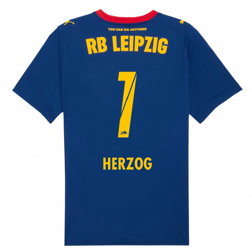 Danxen Mænd Elvira Herzog #1 Navy Rød Udebane Spillertrøjer 2025/26 Trøje T-Shirt