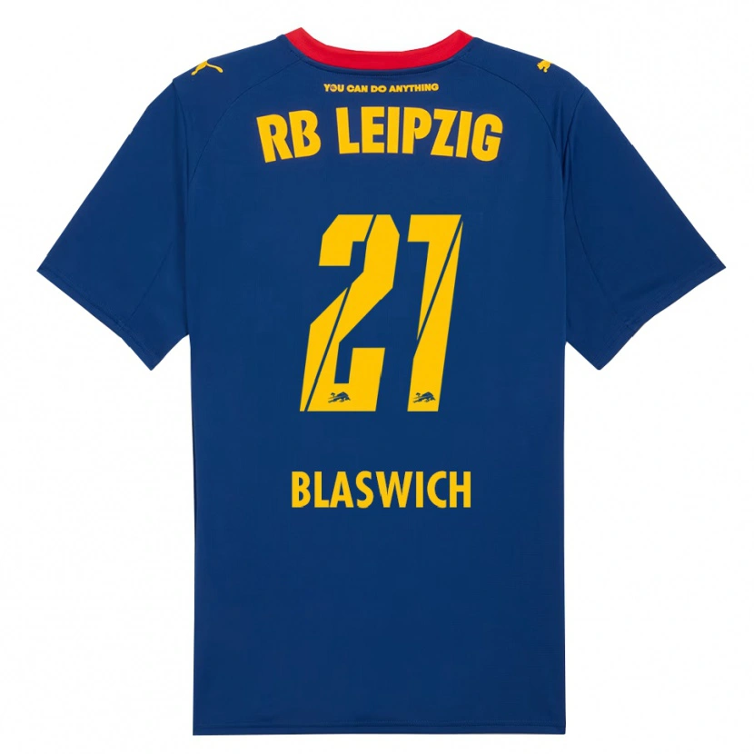 Danxen Mænd Janis Blaswich #21 Navy Rød Udebane Spillertrøjer 2025/26 Trøje T-Shirt