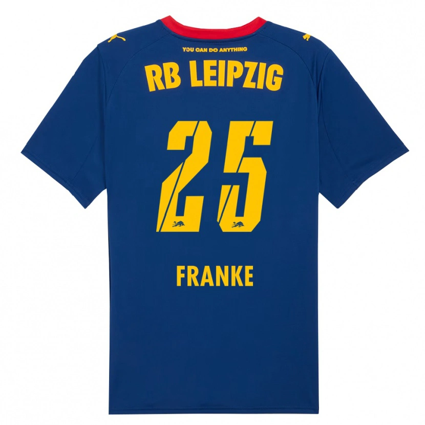 Danxen Mænd Lenny Franke #25 Navy Rød Udebane Spillertrøjer 2025/26 Trøje T-Shirt