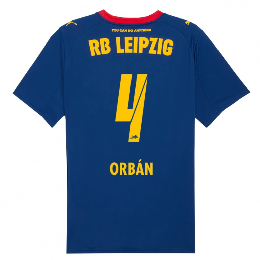 Danxen Mænd Willi Orbán #4 Navy Rød Udebane Spillertrøjer 2025/26 Trøje T-Shirt