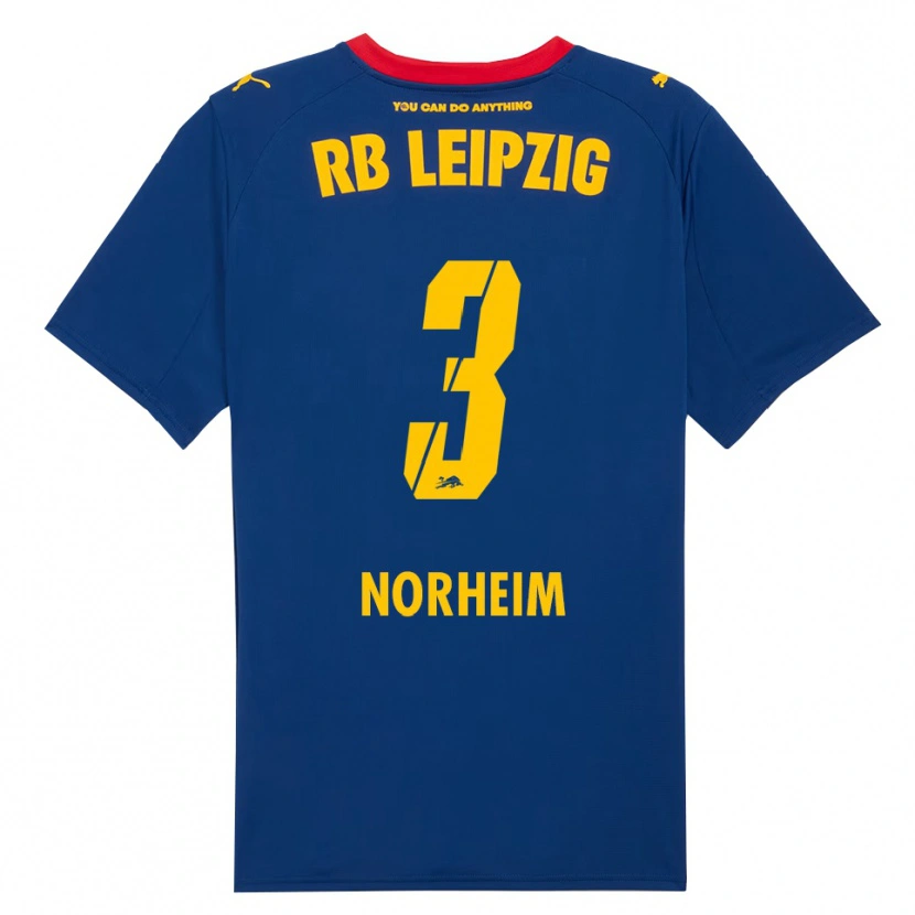 Danxen Mænd Andrea Norheim #3 Navy Rød Udebane Spillertrøjer 2025/26 Trøje T-Shirt