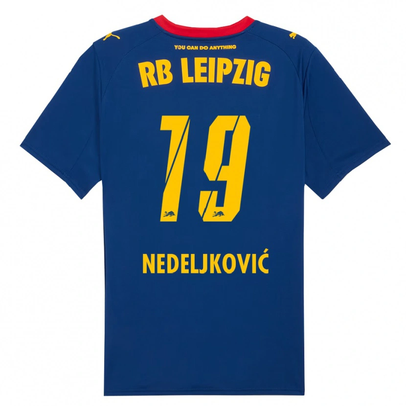 Danxen Mænd Kosta Nedeljkovic #19 Navy Rød Udebane Spillertrøjer 2025/26 Trøje T-Shirt