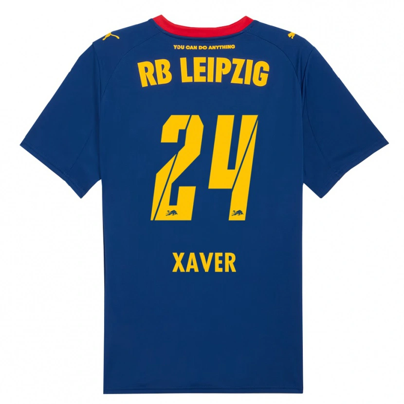 Danxen Mænd Xaver Schlager #24 Navy Rød Udebane Spillertrøjer 2025/26 Trøje T-Shirt