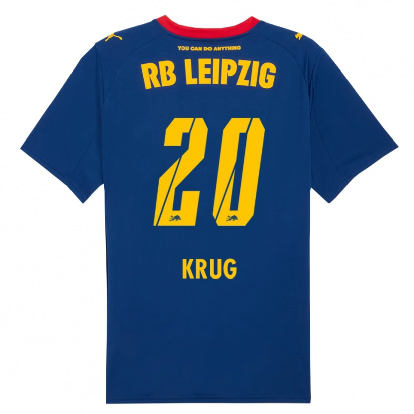 Danxen Mænd Victoria Krug #20 Navy Rød Udebane Spillertrøjer 2025/26 Trøje T-Shirt