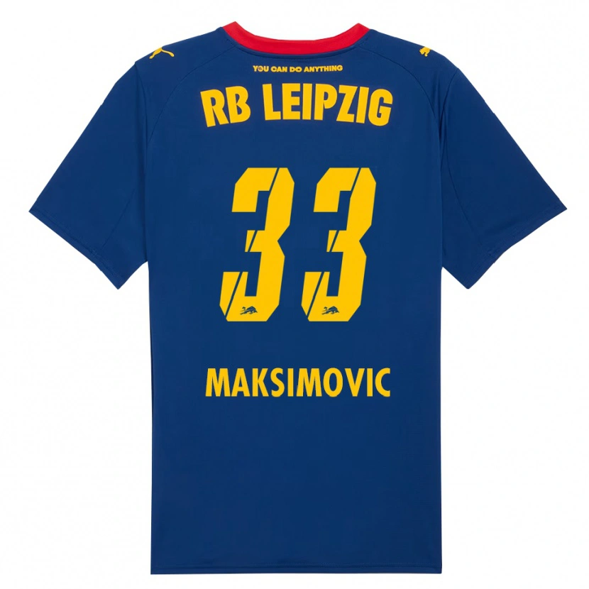 Danxen Mænd Andrija Maksimovic #33 Navy Rød Udebane Spillertrøjer 2025/26 Trøje T-Shirt