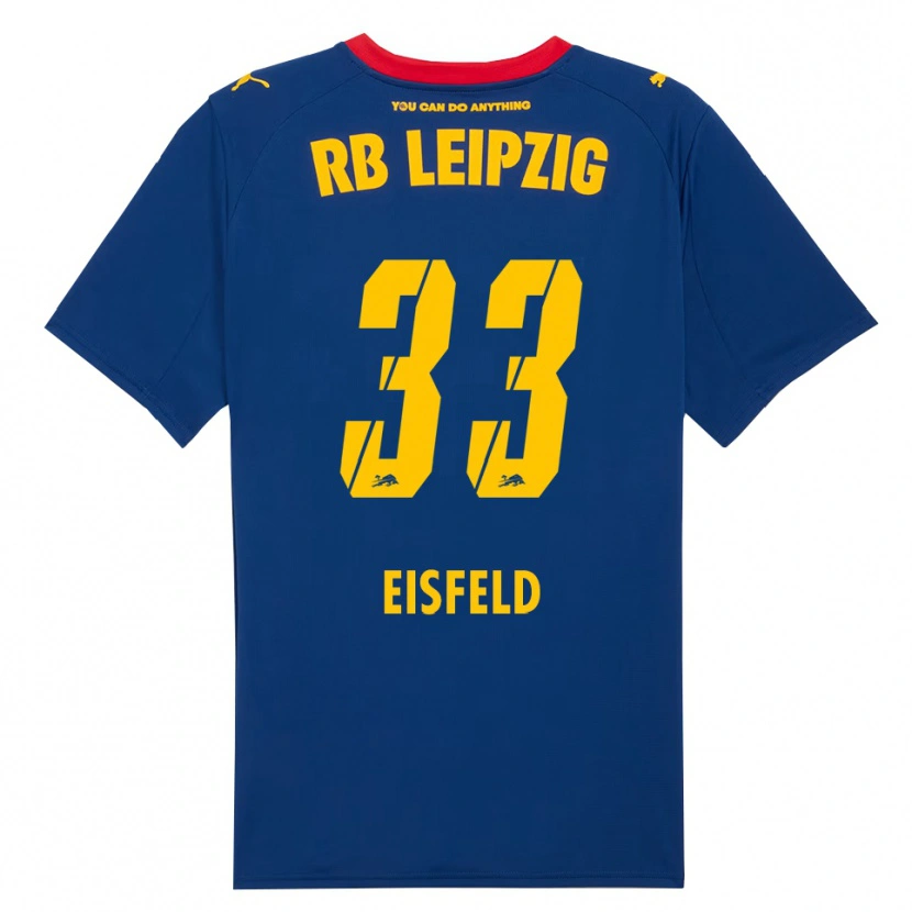 Danxen Mænd Tom Eisfeld #33 Navy Rød Udebane Spillertrøjer 2025/26 Trøje T-Shirt