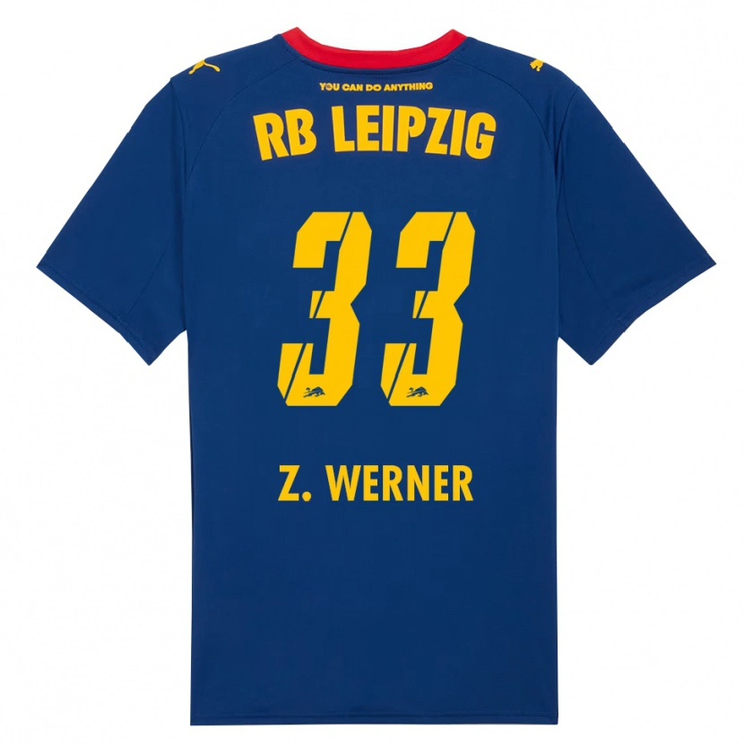 Danxen Mænd Zoé Werner #33 Navy Rød Udebane Spillertrøjer 2025/26 Trøje T-Shirt