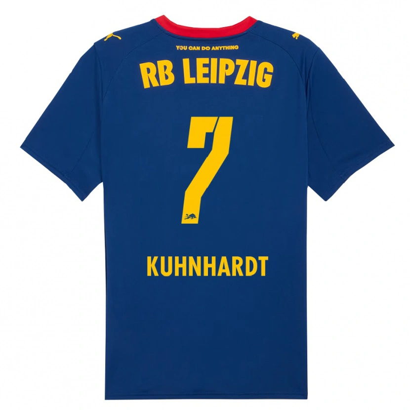 Danxen Mænd Paul Kühnhardt #7 Navy Rød Udebane Spillertrøjer 2025/26 Trøje T-Shirt