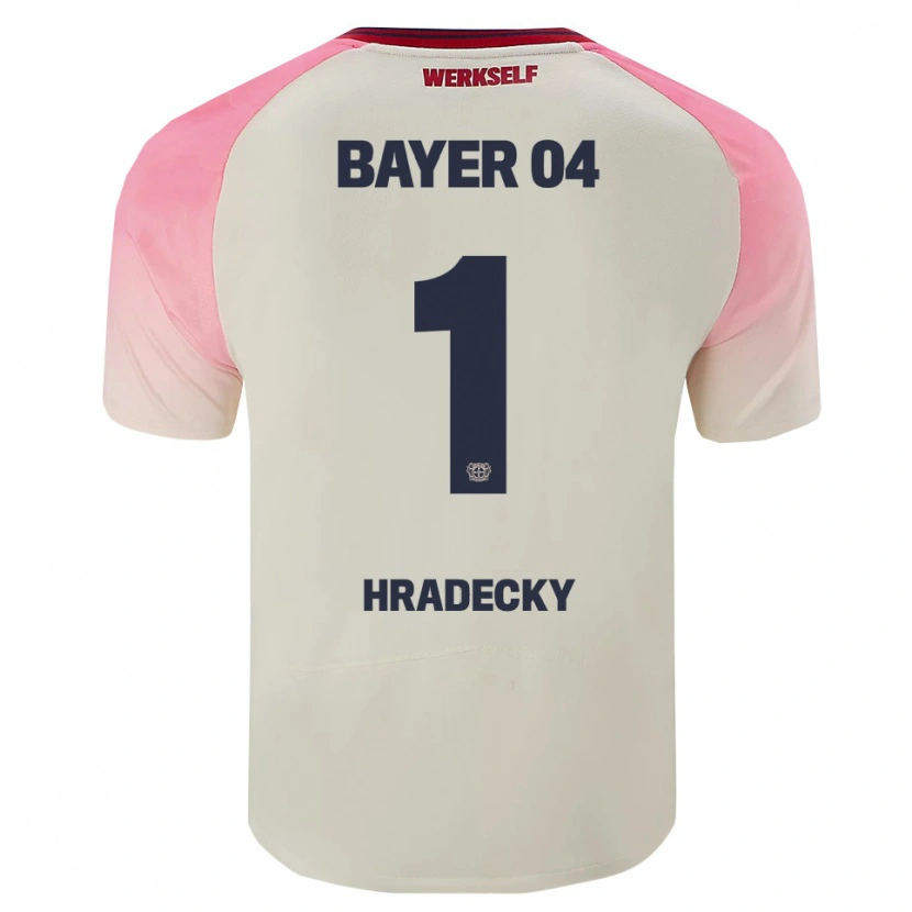 Danxen Mænd Lukas Hradecky #1 Pink Off White Udebane Spillertrøjer 2025/26 Trøje T-Shirt