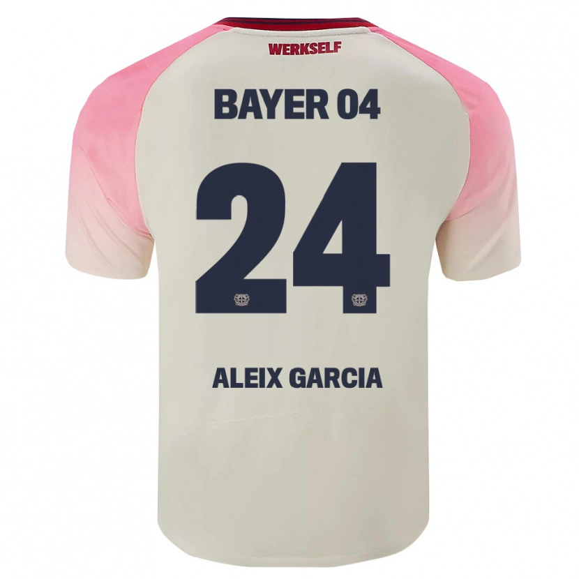 Danxen Mænd Aleix García #24 Pink Off White Udebane Spillertrøjer 2025/26 Trøje T-Shirt