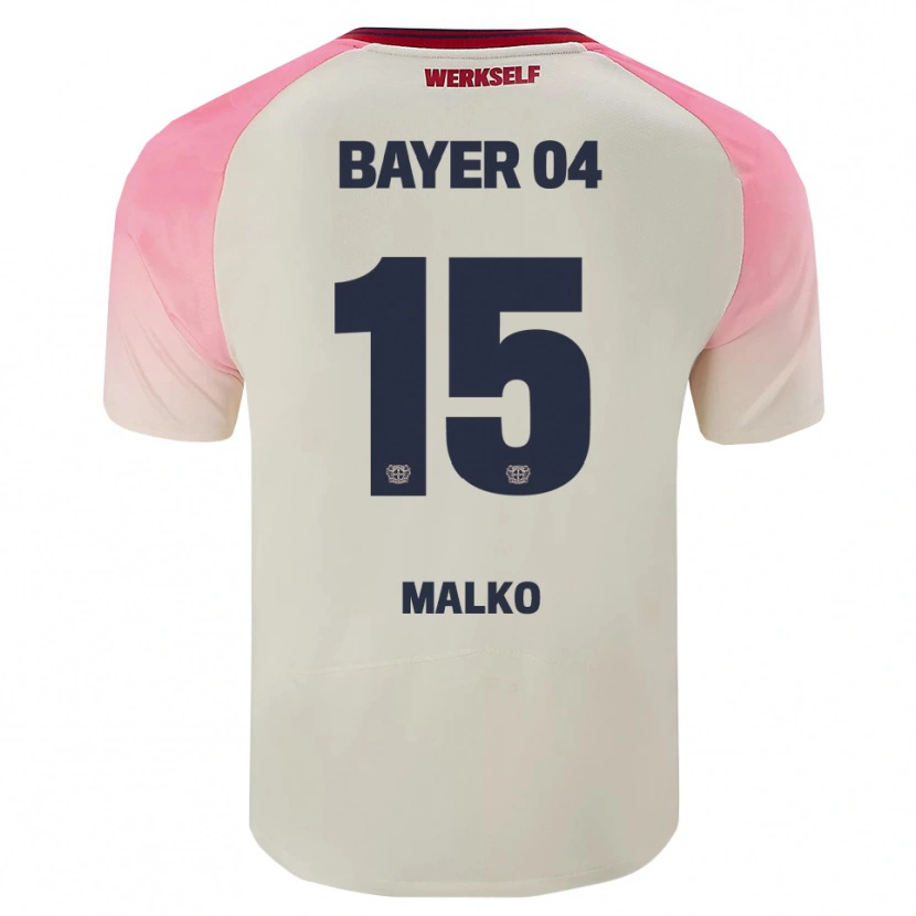 Danxen Mænd Emiljano Malko #15 Pink Off White Udebane Spillertrøjer 2025/26 Trøje T-Shirt