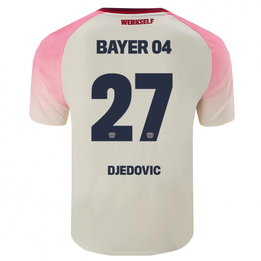 Danxen Mænd Seldin Djedovic #27 Pink Off White Udebane Spillertrøjer 2025/26 Trøje T-Shirt